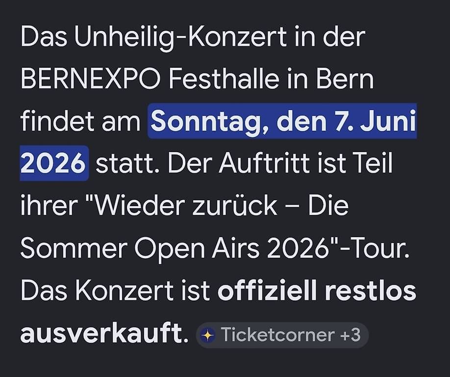 Biglietti: Unheilig Ticket Bern – Usato da Reinach AG venduto da xx.sara 1