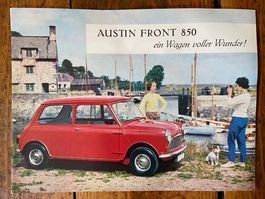 AUSTIN MINI 850 Prospekt deutsch Prestige Brochure BMC c1959