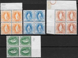 Konvolut Stehende Helvetia ** 4erBlocks SBK 520.- Top ab 1.-