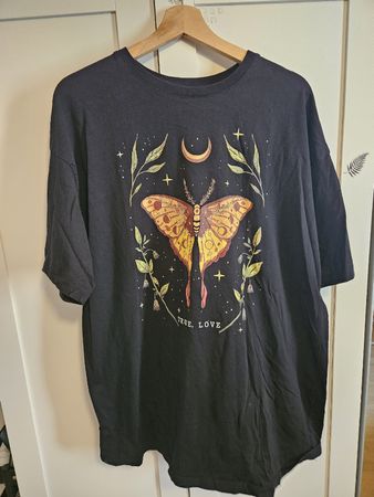 Damen T-Shirt Schwarz Schmetterling Grösse XL guter Zustand