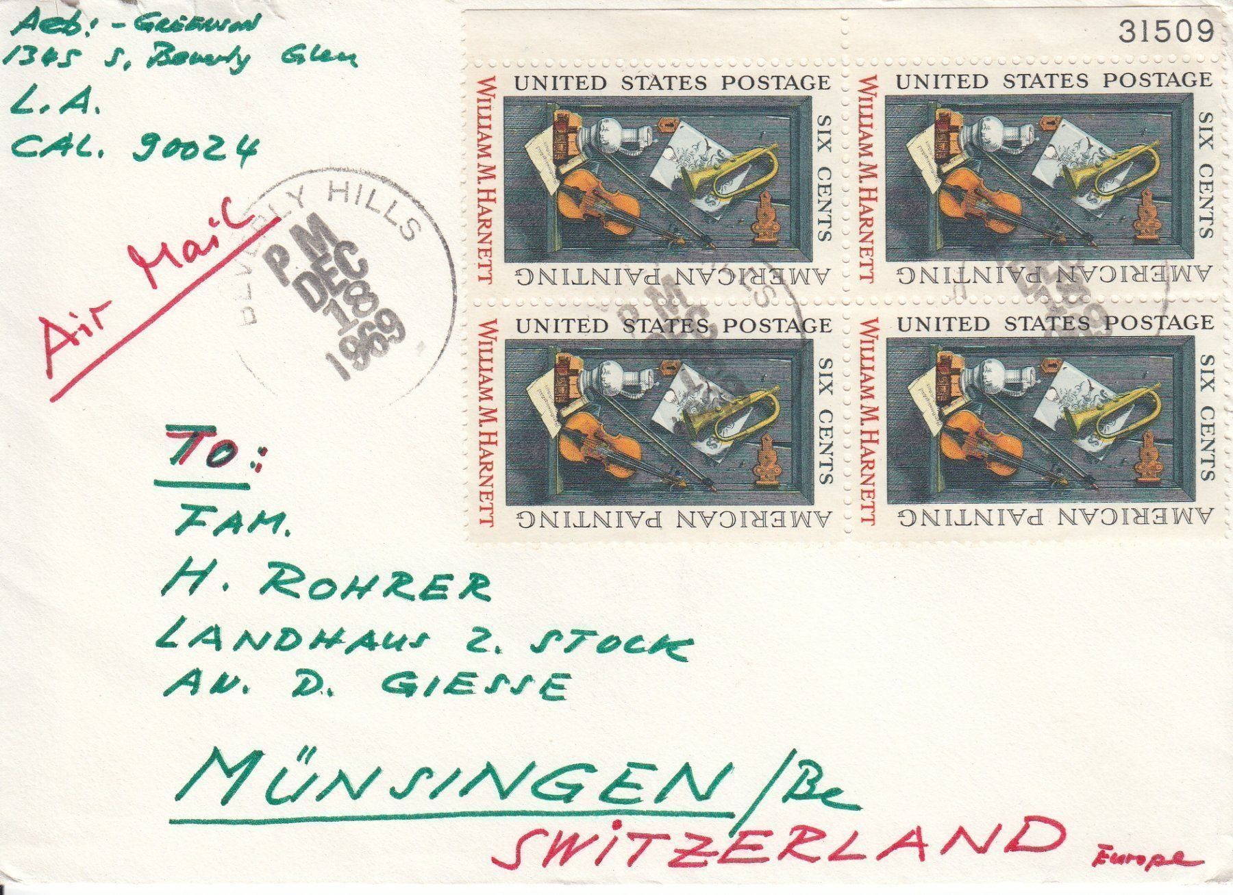 Tutti i francobolli: USA 69 Extraausgabe 4er Block numeriert – Usato da Spreitenbach venduto da Mustang_1105