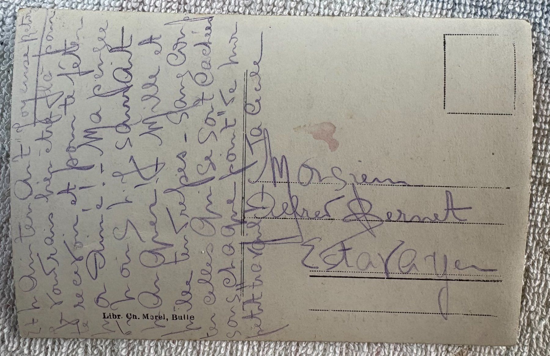 Cartoline postali: VINTAGE ANSICHTSKARTE BULLE RUE DU MOLÈSON – Usato da Ostermundigen venduto da crazy-horse-1840 1