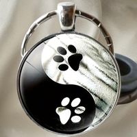 ☯️🐶Yin Yang Hundepfoten Schlüsselanhänger –Balance & Style✨