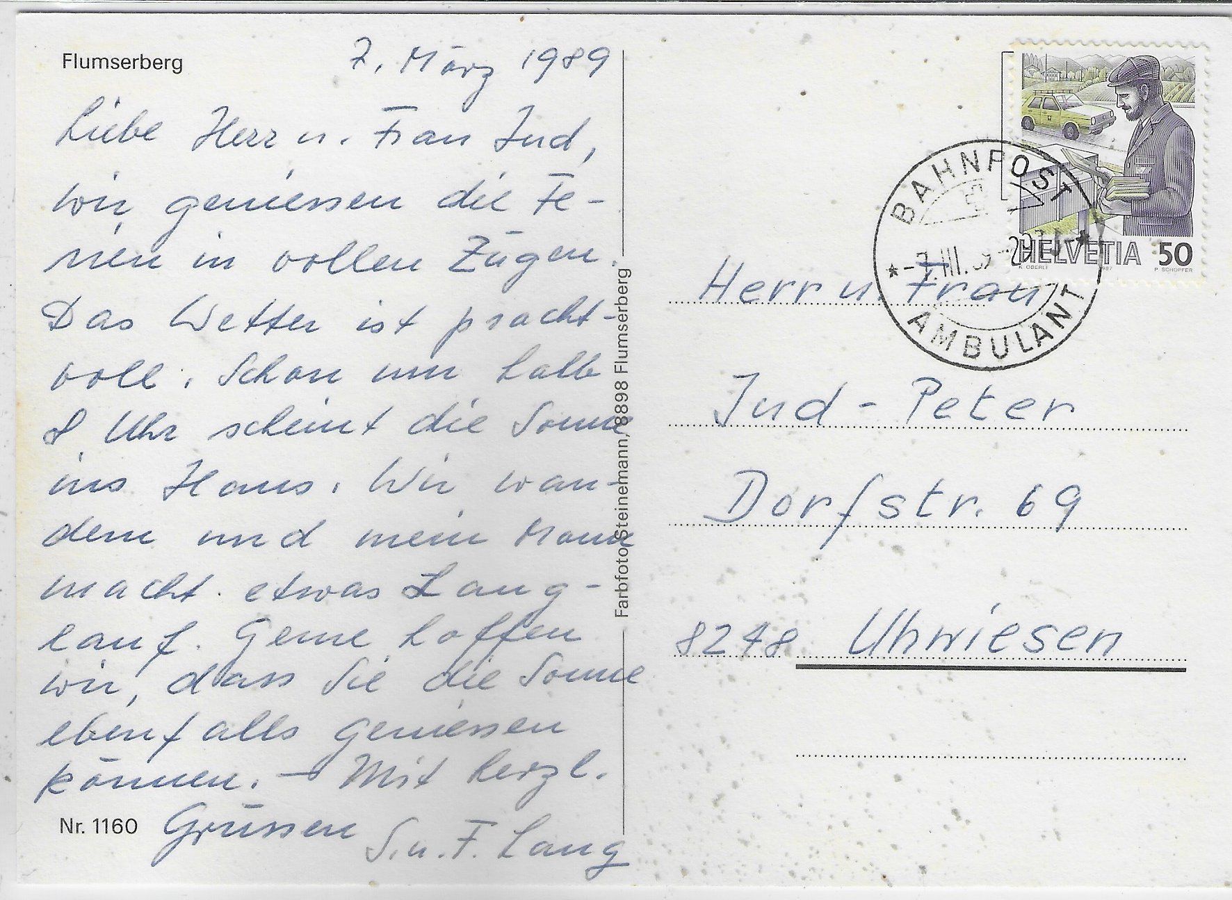 Cartoline postali: Flumserberg im Winter – Usato da Ettingen venduto da Kartenplanet 1