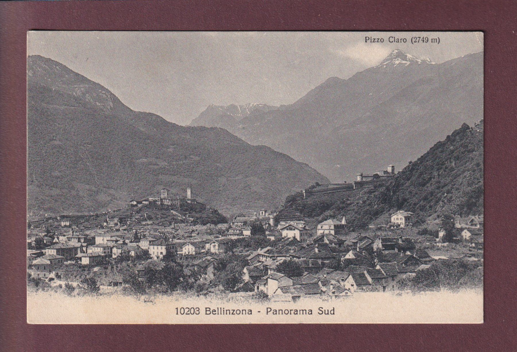 Cartoline postali: BELLINZONA - Panorama Sud - Feldpost – Usato da Pully venduto da nicecards