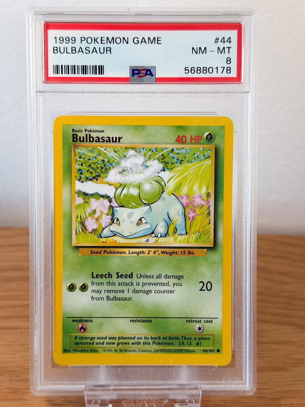 Pokémon Carte collezionabili: 1999 Pokémon Base Set Bulbasaur #44 PSA 8 WOTC – Usato da Montagny-Yverdon venduto da For1