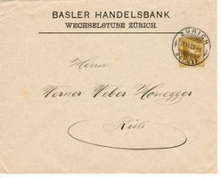 Briefganzsache Basler Handelsbank - Wechselstube Zürich 1909