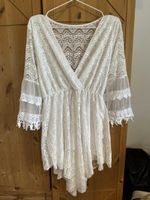 Spitzen-Sommerkleid Weiss Boho Crochet Style, Onesize