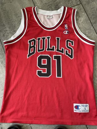 Chicago Bulls Rodman 91 Champion Jersey Grösse L 
