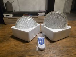 LED Poolleuchte RGB 18W 12V IP68 mit Fernbedienung.