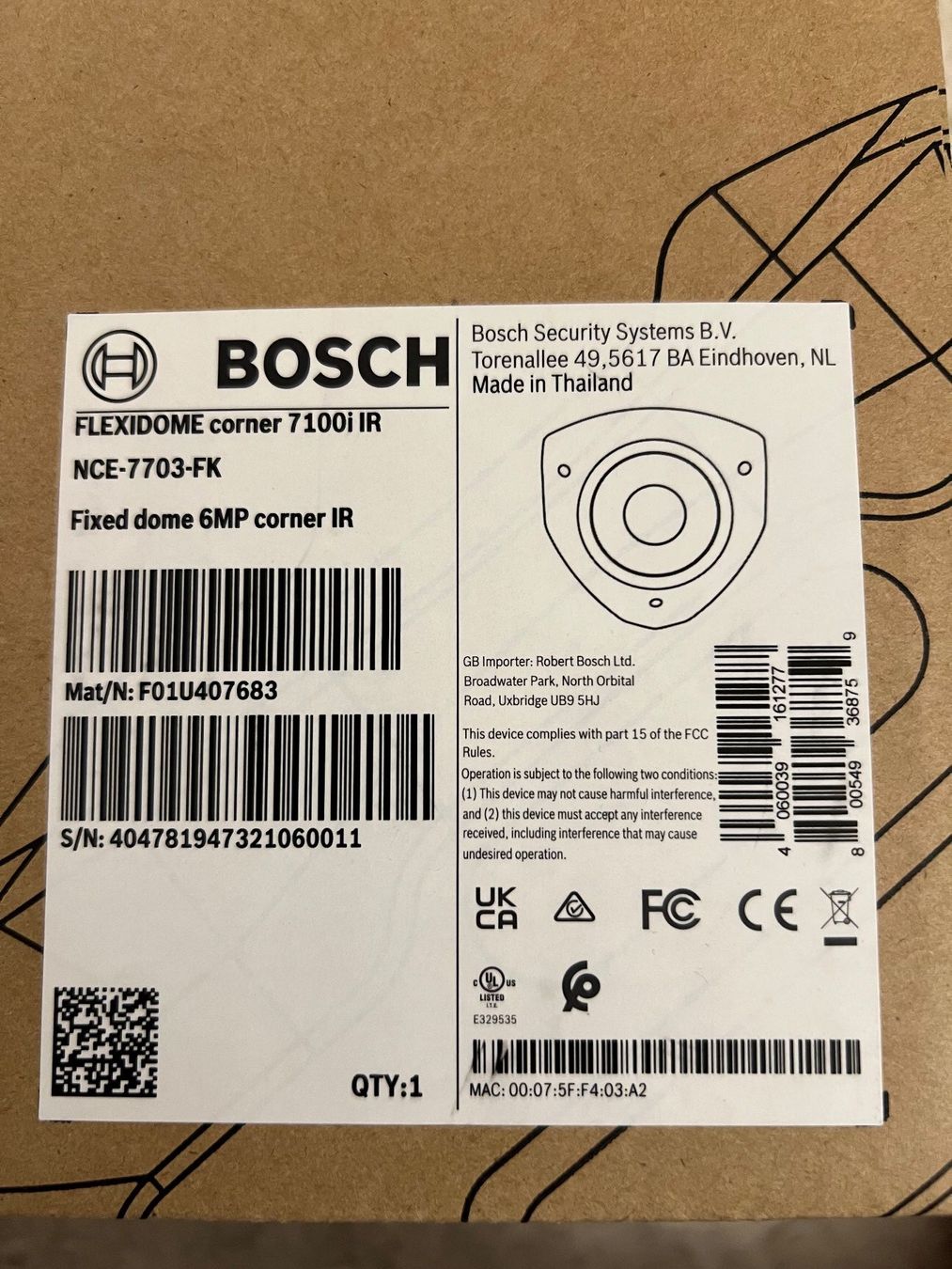 Bosch Kamera: Bosch Flexidome corner 7100i IR – Neu (gemäss Beschreibung) aus Lyss von hichri