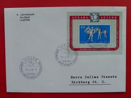 1951: W32 (Lunaba-Block) FDC Ganzfälschung auf Brief
