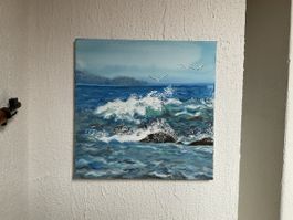 Gemälde Meer Möwen Leinwandbild Bild