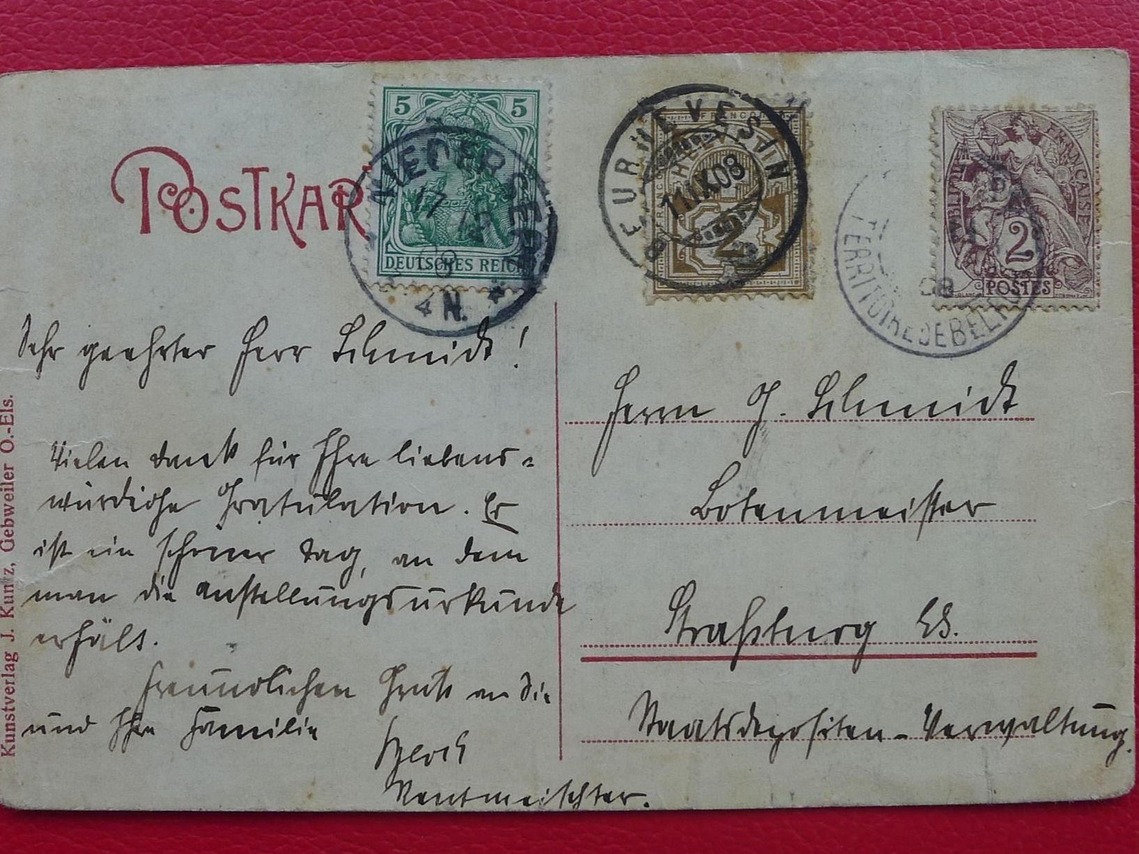 Tutti i francobolli: 1908: Tolle Postkarte mit "DREILÄNDER-FRANKATUR" – Usato da Sursee venduto da Luzernerraute