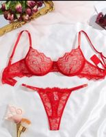 Unterwäsche-Set:BH-String-Tanga-Spitzen-Unterwäsche-Grösse M