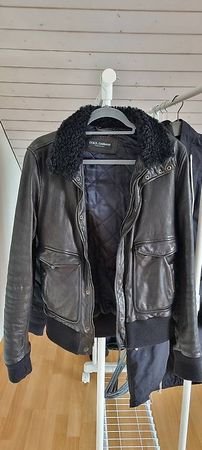 Dolce & Gabbana Lederjacke warm gefüttert schwarz, Gr. 46