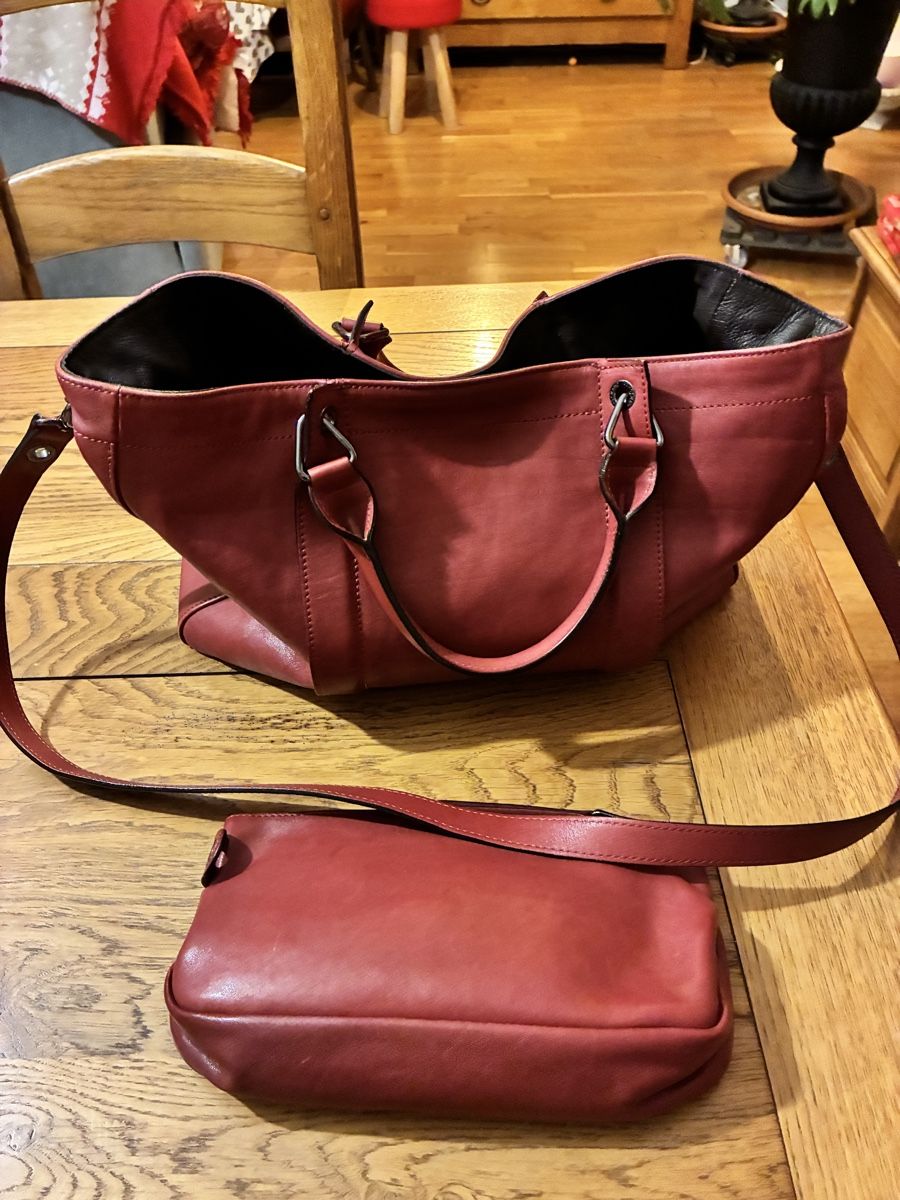 Longchamp Taschen für Damen: Sac et trousse en cuir Longchamp 3d – Gebraucht aus Vevey von zecollector 2