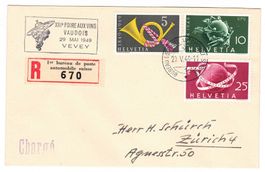 Lettre de Vevey BPA A475 pour Zürich le 29.V.49