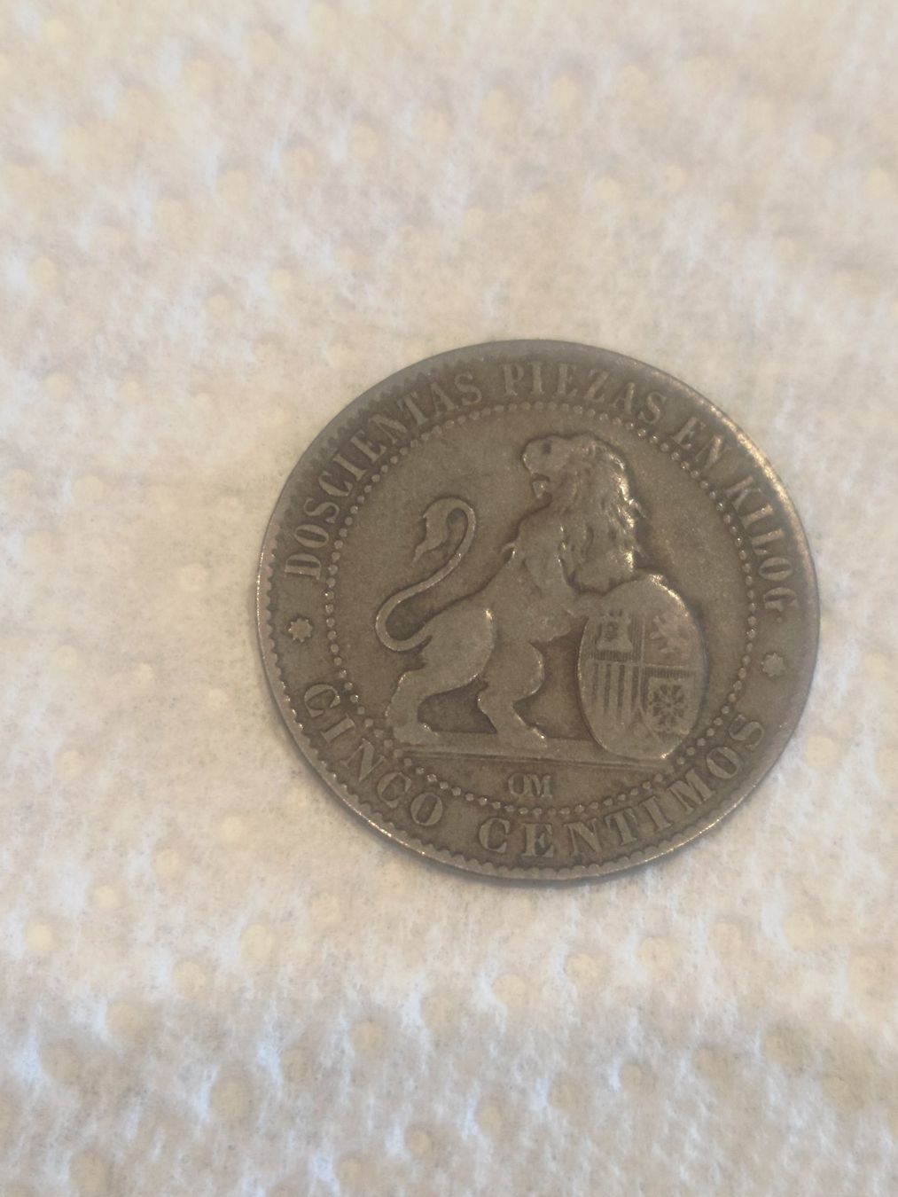 Alle Münzen: Pièce 5 centavos 1870 5 gramos état d'usage – Gebraucht aus Grimisuat von Drizzt75 1