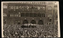 Foto-AK Basel, Konzert der Regimentsmusi