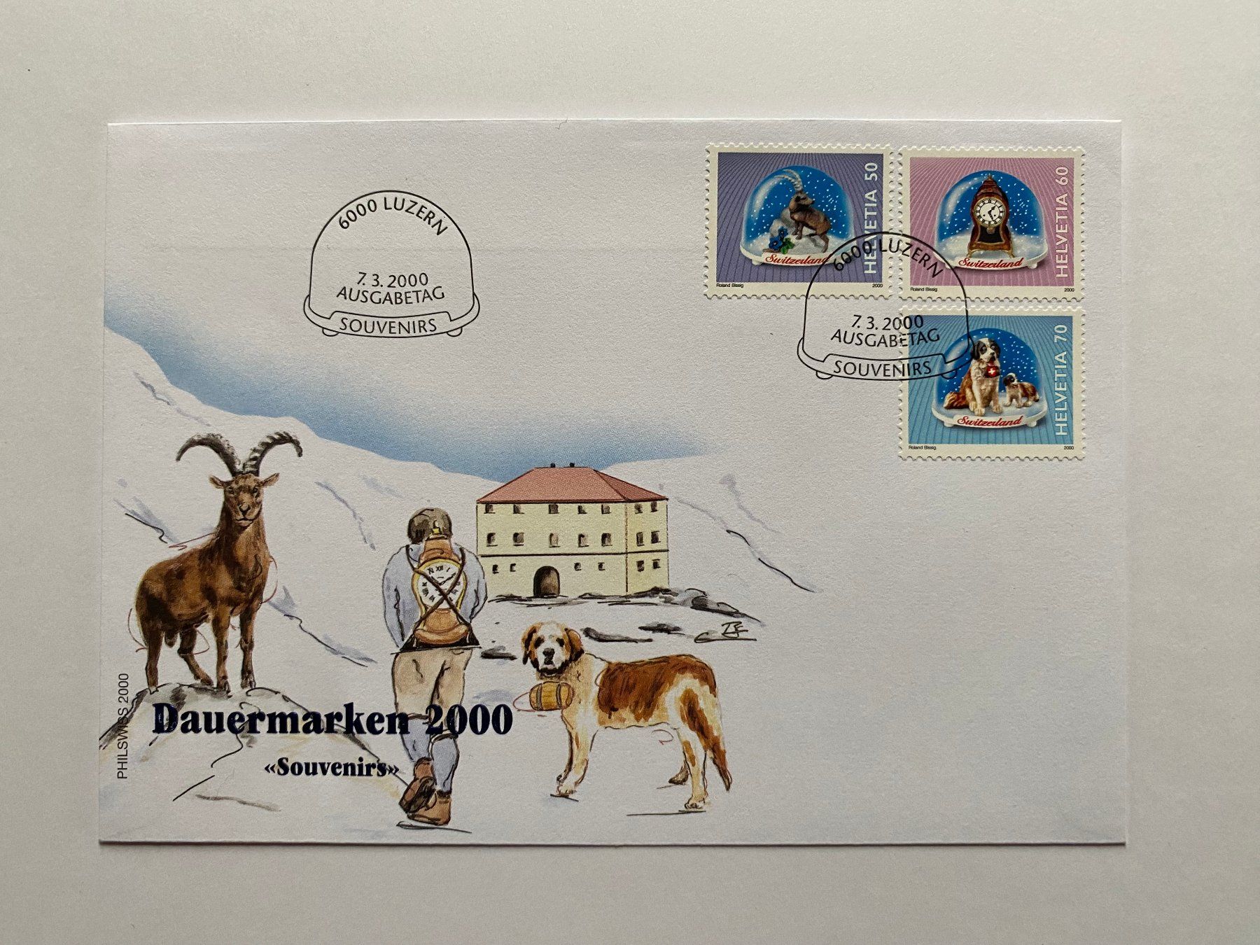 Tutti i francobolli: 4 FDC Dauermarken Souvenirs 2000 (Ortsn.) – Nuovo (secondo la descrizione) da Kirchenthurnen venduto da Scherzengel