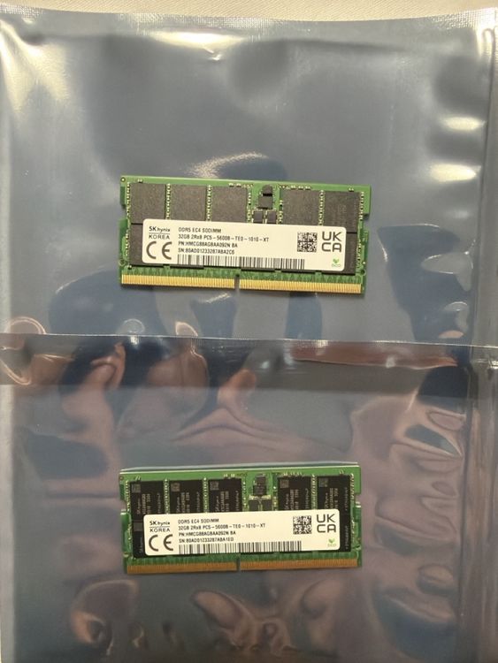 SK hynix DDR5 64GB (2x32GB) SO-DIMM PC5 EC4 5600 RAM (Gebraucht) in ...