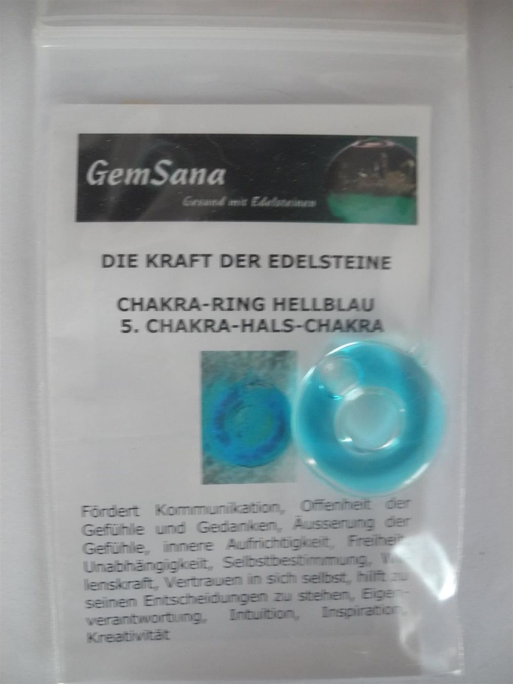 Mineralien & Heilsteine: Chakra-Ring-Hellblau 5. Chakra-Hals – Neu und originalverpackt aus Kottwil von Crazyrolf