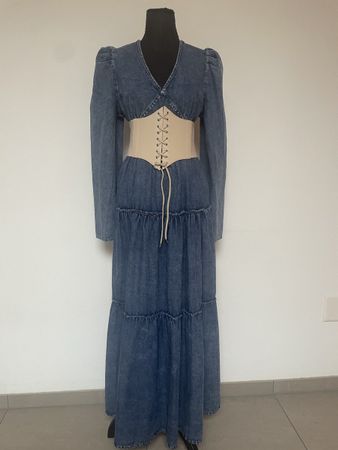 Boho Maxikleid aus Denim