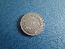 Griechische Münze  5 Drachmen  1930