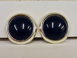 Vintage Ohrclips Clips Ohrschmuck Blau Silber 70er 80er