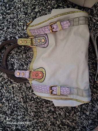 Damen Handtasche mehrfarbig KunstLeder-Mix guter Zustand