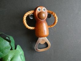 Kleiner Affe als Flaschenöffner - Teakholz