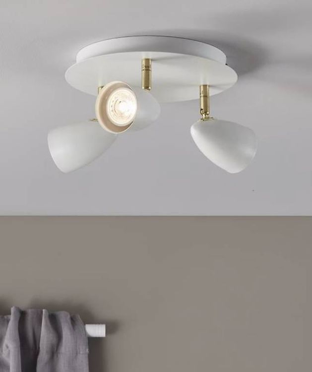 LED Deckenleuchte 3-flammig, Metall Weiß – Inkl. 3x 4W LED, Warmweiß