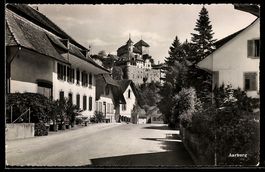 AK Aarburg, Straßenpartie mit Blick zur Burg