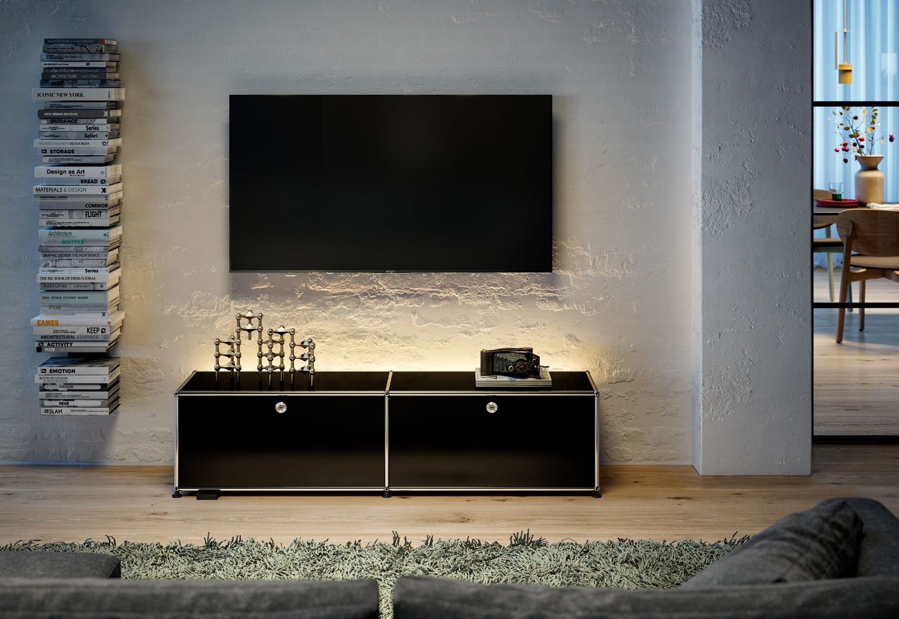 USM Mobili TV: USM TV Lowboard Schwarz (Preis VB) – Usato da Zürich venduto da LUXUS2020