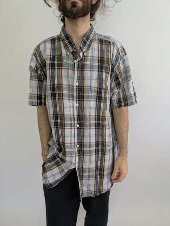 BIAGGINI Karo-Hemd Gr. 3XL kurzarm aus Leinen-Mix Sommer
