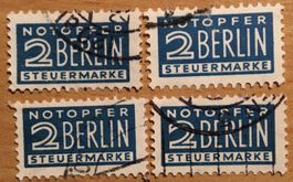4 Steuermarken Notopfer Berlin