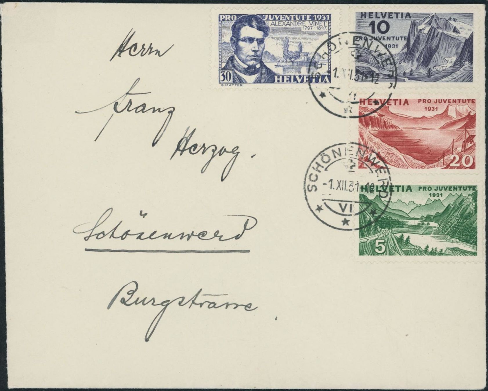 Tutti i francobolli: 1931 - Pro Juventute - FDC ET – Usato da Schindellegi venduto da leecollect