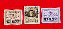 VATIKAN PAKETMARKEN ÜBERDRUCK PER PACCHI 1931 GESTEMPELT
