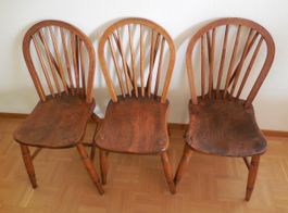 3 Windsor Stühle ca. 1870
