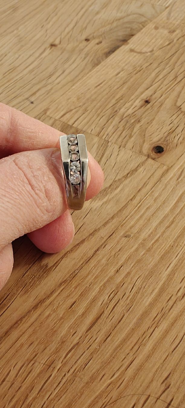 Anelli: Herren Ring 925 Silber mit 7 White Saphire – Usato da Affoltern am Albis venduto da chassa2 2