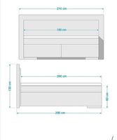 Boxspringbett 180x200 cm (Schwarz/Holz)  wie neu!