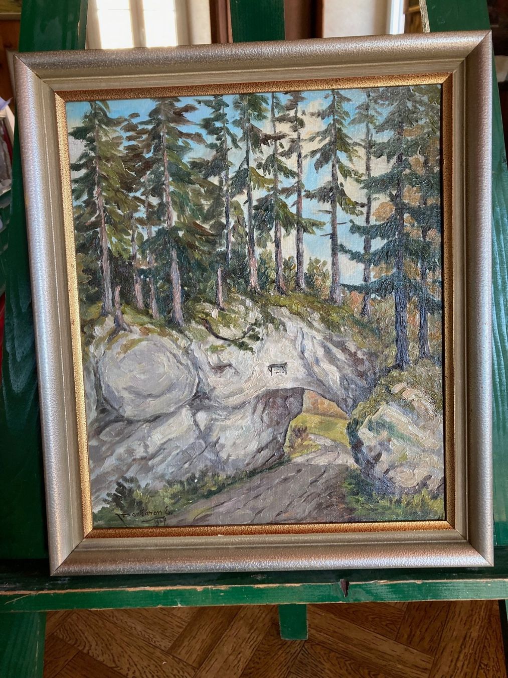Dipinti: Tableau d'Ernest Monbaron, le col de Pierre-Pertuis. – Usato da La Chaux-de-Fonds venduto da venteperso5