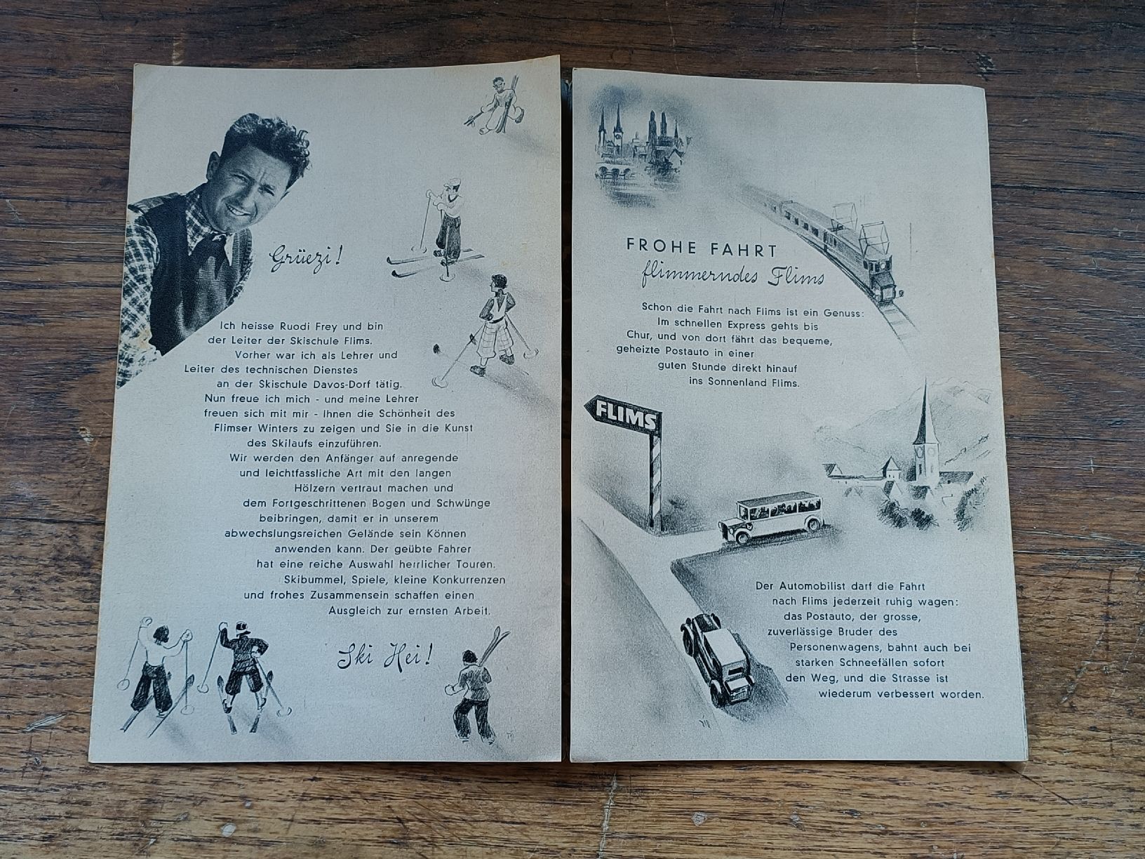 Documenti: Alter Prospekt / Flims - Graubünden Ausgabe ca. 1939 – Usato da Brugg AG venduto da Ente015 2