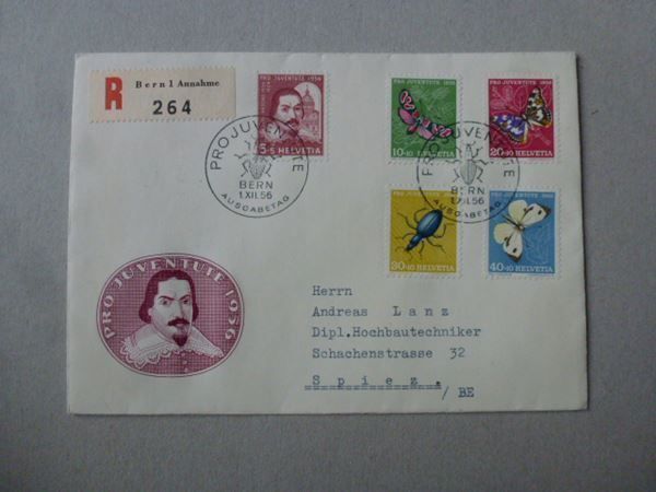Tutti i francobolli: FDC ++ Pro Juventute 1956 – Usato da Walkringen venduto da Casablanca777