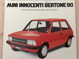Mini Innocenti Bertone 90 Verkaufsflyer in deutsch
