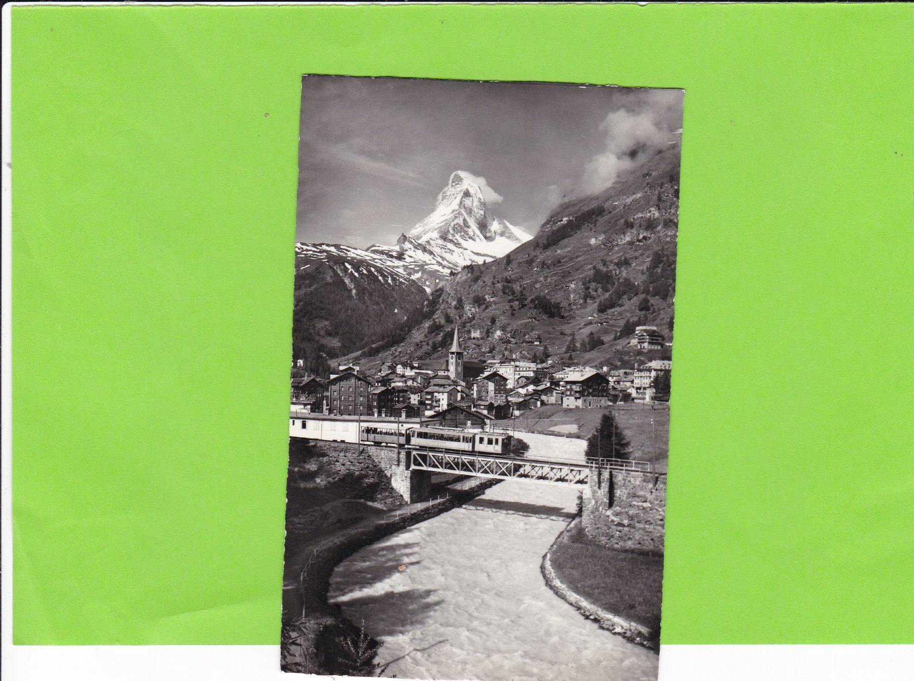Cartoline postali: Zermatt-Eisenbahn auf Viadukt – Usato da St. Peterzell venduto da neckertal