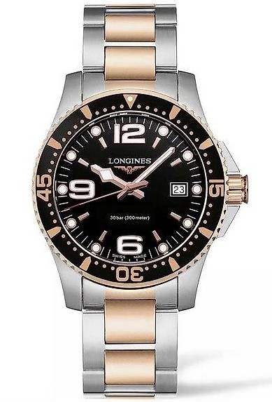 Longines Orologi: Longines Hydroconquest schwarz gold bicolor – Usato da Pieterlen venduto da xernice