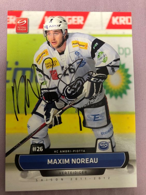 Maxime Noreau SCRJ ZSC Ambri SCB Hockey Card Signiert | Kaufen Auf Ricardo