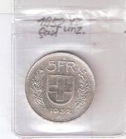Fr. 5.-1952 u.Erachtens vz+/f.unz/Ag 0.835/15gr/0,155MioAufl